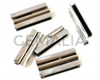 Acero inoxidable 304.Cierre Imán plano.40x19x6mm.Plateado.Int.39x4mm