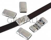 Cierre Zamak Imán plano. 22x12,5mm. Plateado. Int.10x2mm