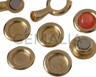 Zamak. Recambio. Moneda. 21mm. Sin piedra. Int. Piedra 12mm. Dorado.