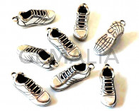 Zamak. Colgante. Zapatilla running. 38x13x15mm. Plateado. Int.4mm