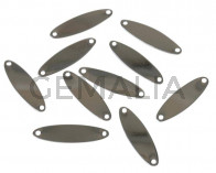 Conector oval latón. 16x6,5mm. Plateado. Int.1,5mm.