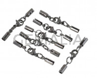 Acero inoxidable 304. Terminal con mosqueton.33x3mm.Plateado.Int.2,2mm