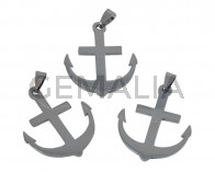 Colgante Ancla Acero inoxidable 304. Ancla. 32x39mm. Plateado. Int.3x5mm