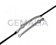 Conector de SWAROVSKI y Zamak. 43x5mm. Plateado-Light Grey Delite. Int.1,5mm