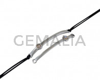 Conector de SWAROVSKI y Zamak. 43x5mm. Plateado-Ochre Delite. Int.1,5mm