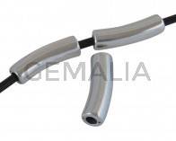 Tubo liso de Zamak. 20x5,5mm. Plateado. Int.2,8mm