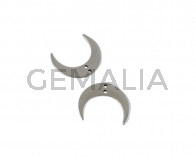 Colgante de Zamak luna 19mm. Plateado.