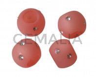 Resina/SWAROVSKI. Rondel. 12x9mm.Rosa opaco-cristal.Int.6mm. Calidad Superior