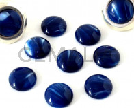 Resina POLARIS. Cabujon. 12mm. Azul marino nacarado. Calidad superior