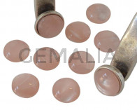 Resina POLARIS. Cabujon. 12mm. Rosa palo nacarado. Calidad superior