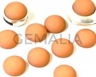 Resina POLARIS. Cabujon. 12mm. Marron claro mate. Calidad Superior