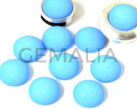 Resina POLARIS. Cabujon. 12mm. Azul claro mate. Calidad Superior