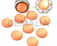 Resina POLARIS. Cabujon. 12mm. Naranja mate brillantina. Calidad Superior