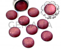 Resina POLARIS. Cabujon. 12mm. Granate mate brillantina. Calidad Superior