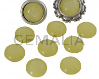 Resina POLARIS. Cabujon. 12mm. Amarillo limon perla. Calidad superior