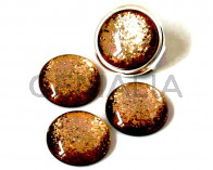 Resina POLARIS. Cabujon. 20mm. Marron claro brillantina. Calidad superior