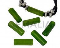 Resina. Tubo. 25x9mm. Verde manzana translucido. Int.5mm. Calidad Superior
