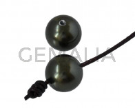 Perla SWAROVSKI 5817. 10mm. Verde oscuro. Int.1,2mm
