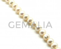 Perlas cultivadas.Round.9-10mm.Blanco.Int.0,8mm aprox.