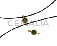Conector de SWAROVSKI y Zamak 10x5mm. Dorado-Erinite.Int.1,2mm