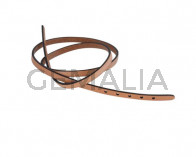 Tira de cuero para hebilla. 590x6mm. Natural-cantos negros. Calidad superior.