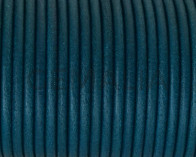 Cordon de cuero redondo 3mm. Turquesa. Calidad superior.