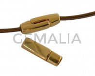 Cierre magnetico de Zamak plano 17x5mm. Dorado. Int.3x2mm