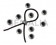 Rondel de laton con silicona 5,7x3,1mm. Plateado. Int.1,2mm
