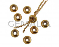 Rondel de laton con silicona 5,8x2,8mm. Dorado. Int.2mm