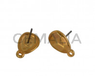 Accesorio de pendiente de Zamak 14x9mm. Dorado. Int.1,2mm
