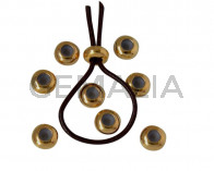 Rondel de laton con silicona 8x4,3mm. Dorado. Int.2mm