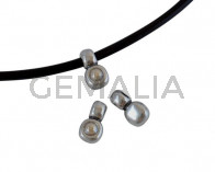 Colgante de SWAROVSKI y Zamak 13x7mm. Plateado-GSHA Pearl. Int.3mm