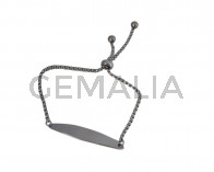 Pulsera de Acero inoxidable 304 con cadena 2,2mm. Plateado. 4-9 Inch. Ajustable.