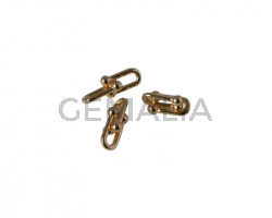 Entrepieza de Zamak 2 partes. 19x10/19x10mm. Baño de oro 18 Kt.
