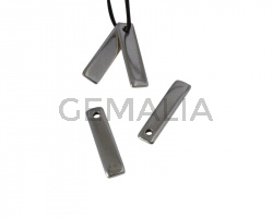 Colgante rectangulo de Zamak 29x7mm. Plateado. Int. 2mm