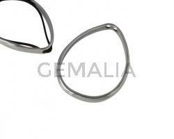Colgante  Arandela oval de Zamak 82x57mm. 2 agujeros. Plateado. Int. 3,5mm.