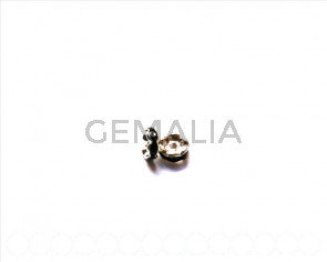Cuentas metalicas. Rhinestone rondel 6mm. negro