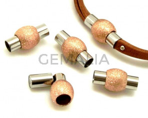 Acero inoxidable 316. Cierre Imán bola. 10x19mm. Oro rosa. Int.5mm