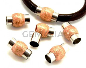 Acero inoxidable 316. Cierre Imán bola.  13x21mm. Oro rosa. Int.8mm