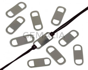 Conector latón. 15x6mm. Plateado. Int.4x3mm.