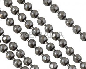 Cadena de laton de bolas 1,5mm. Plateado. 