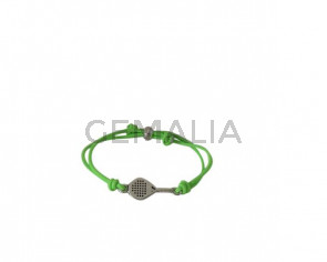 Pulsera padel de zamak y goma elastica.Verde fluor.Adapt.Calidad Sup.