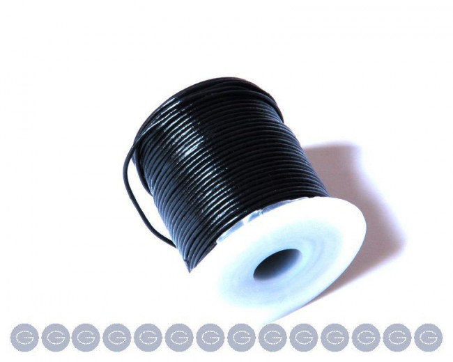 Round Leather cord. 2mm. Black