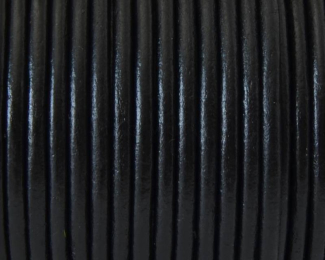 Round Leather cord. 3mm. Black
