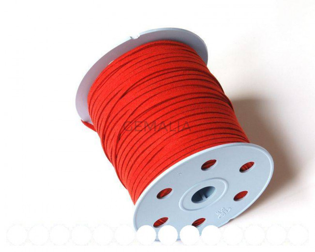 Suede Cord. 3 mm. Red