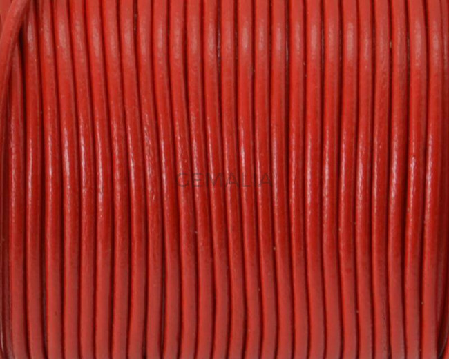 Round Leather Cord. 1.5mm. Red