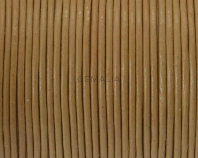 Round Leather Cord. 1mm. light brown