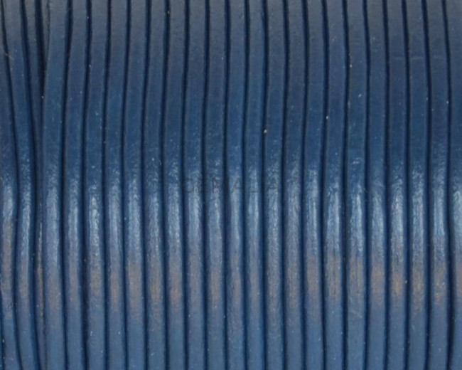 Round Leather Cord. 1.5mm. Blue.