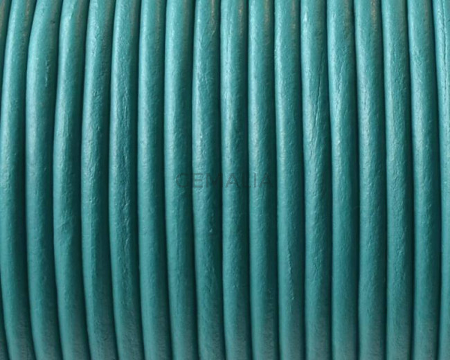 Round leather Cord. 2.5mm. Turquoise
