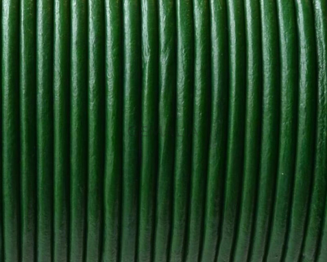 Round leather Cord. 2mm. Dark green.